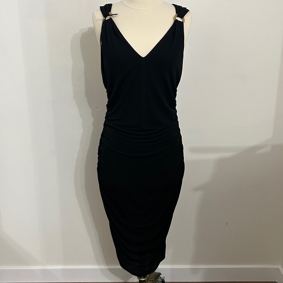 VERSACE NWT Little Black Dress LINED sleeveless strappy cocktail size 8 / 44 - Picture 1 of 6